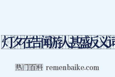 灯夕在告闻游人甚盛反义词是什么意思的图片